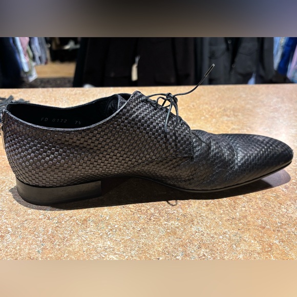 Louis Vuitton Black Checkered Leather Shoes Made In Italy - Picture 6 of 11